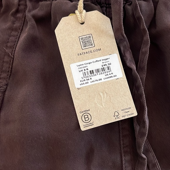 NWT FATFACE LYME CARGO CUFFED JOGGER 4R - Picture 7 of 11